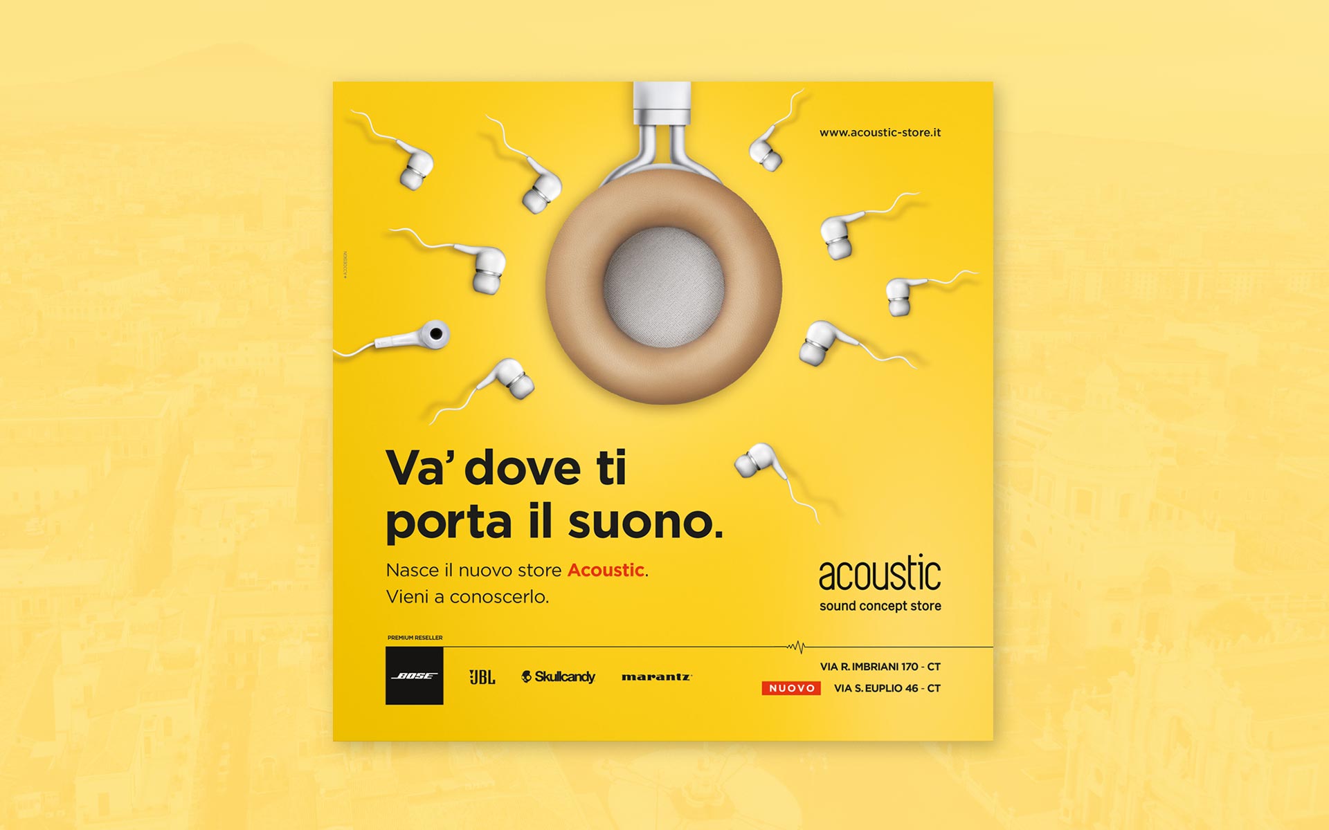 Acoustic / Campagna nuova apertura + ADD DESIGN - Agenzia di Comunicazione  e Pubblicità a Catania